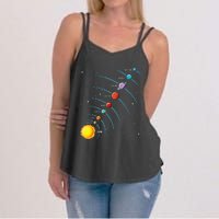 Solar System Colorful Space Planets Educational Women's Strappy Tank