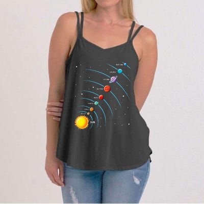 Solar System Colorful Space Planets Educational Women's Strappy Tank