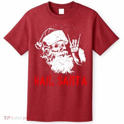 Sleigher Santa Claus Metal Christmas Rock On Hail Santa T-Shirt