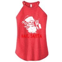 Sleigher Santa Claus Metal Christmas Rock On Hail Santa Women’s Perfect Tri Rocker Tank