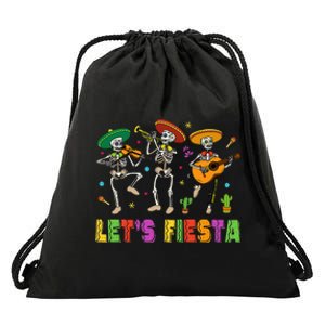 Sugar Skull Cinco De Mayo Skull Mexican Fiesta Drawstring Bag