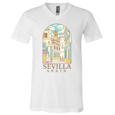 Sevilla Spain City V-Neck T-Shirt