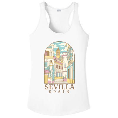 Sevilla Spain City Ladies PosiCharge Competitor Racerback Tank