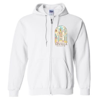 Sevilla Spain City Full Zip Hoodie