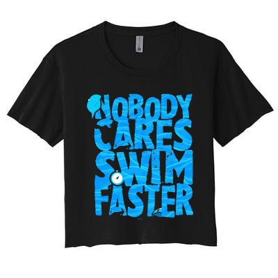 Swimming Sarcasm Coach Quote Swimmer Beach Lover Women's Crop Top Tee