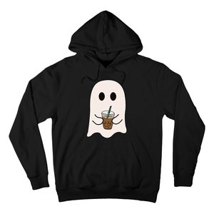 Spooky Season Cute Little Ghost Ice Coffee Halloween Costume Hoodie