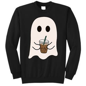 Spooky Season Cute Little Ghost Ice Coffee Halloween Costume Sweatshirt