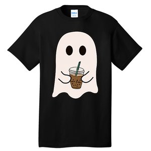 Spooky Season Cute Little Ghost Ice Coffee Halloween Costume Tall T-Shirt