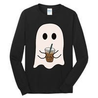 Spooky Season Cute Little Ghost Ice Coffee Halloween Costume Tall Long Sleeve T-Shirt