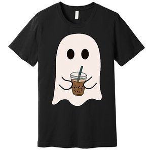 Spooky Season Cute Little Ghost Ice Coffee Halloween Costume Premium T-Shirt