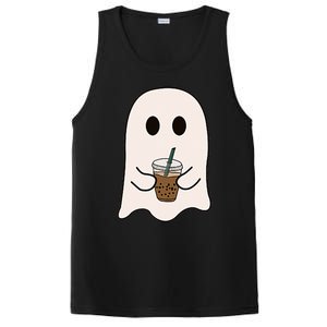 Spooky Season Cute Little Ghost Ice Coffee Halloween Costume PosiCharge Competitor Tank