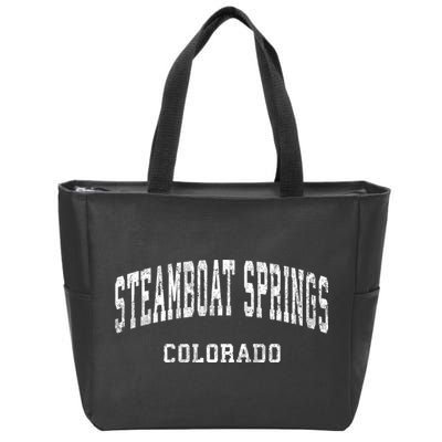 Steamboat Springs Colorado Co Vintage Varsity Sports Zip Tote Bag