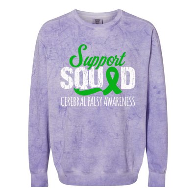 Support Squad Cerebral Palsy Awareness Green Ribbon Cute Gift Colorblast Crewneck Sweatshirt