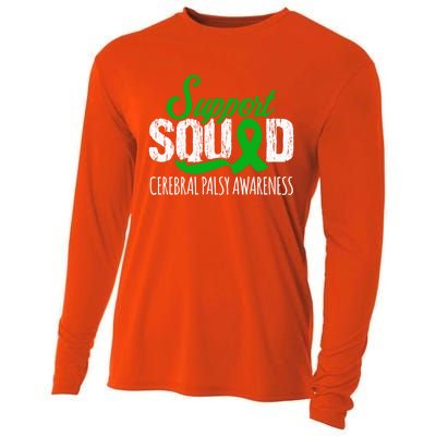 Support Squad Cerebral Palsy Awareness Green Ribbon Cute Gift Cooling Performance Long Sleeve Crew