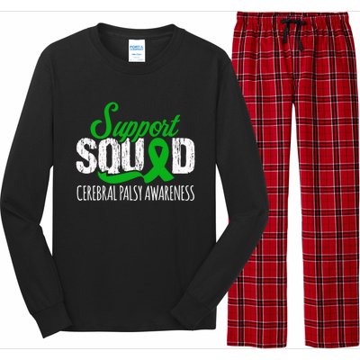 Support Squad Cerebral Palsy Awareness Green Ribbon Cute Gift Long Sleeve Pajama Set