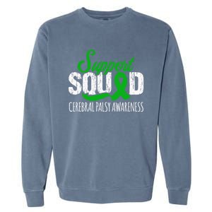 Support Squad Cerebral Palsy Awareness Green Ribbon Cute Gift Garment-Dyed Sweatshirt