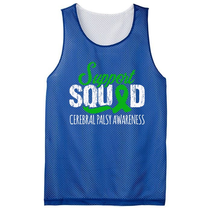 Support Squad Cerebral Palsy Awareness Green Ribbon Cute Gift Mesh Reversible Basketball Jersey Tank