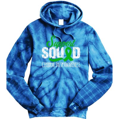 Support Squad Cerebral Palsy Awareness Green Ribbon Cute Gift Tie Dye Hoodie