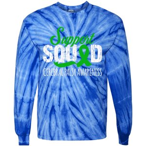 Support Squad Cerebral Palsy Awareness Green Ribbon Cute Gift Tie-Dye Long Sleeve Shirt