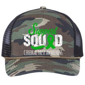 Support Squad Cerebral Palsy Awareness Green Ribbon Cute Gift Retro Rope Trucker Hat Cap