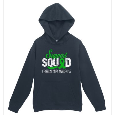 Support Squad Cerebral Palsy Awareness Green Ribbon Cute Gift Urban Pullover Hoodie