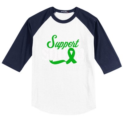 Support Squad Cerebral Palsy Awareness Green Ribbon Cute Gift Baseball Sleeve Shirt