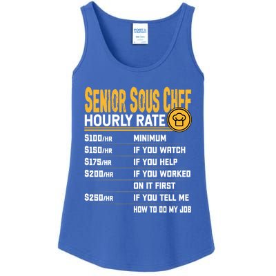 Senior Sous Chef Hourly Rate Funny Senior Sous Cook Culinary Gift Ladies Essential Tank