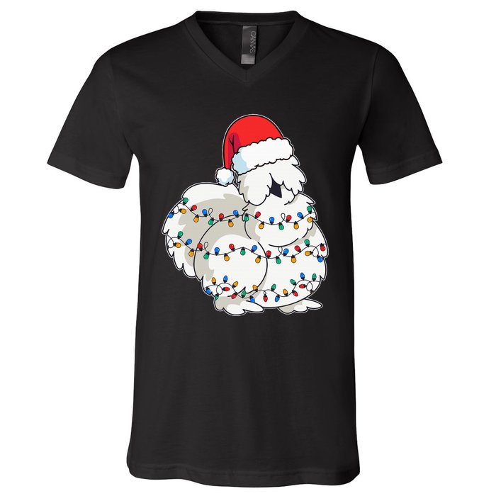 Silkie Silky Chicken Funny Christmas V-Neck T-Shirt