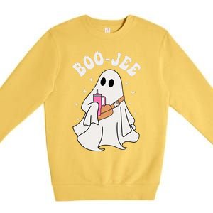 Spooky Season Cute Ghost Halloween Costume Boujee BooJee Premium Crewneck Sweatshirt