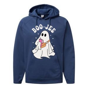 Spooky Season Cute Ghost Halloween Costume Boujee BooJee Performance Fleece Hoodie