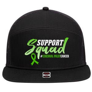 Support Squad Cerebral Palsy Cancer Survivors Ribbon Gift 7 Panel Mesh Trucker Snapback Hat