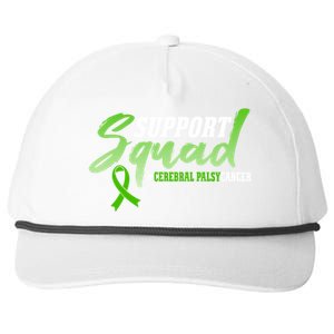 Support Squad Cerebral Palsy Cancer Survivors Ribbon Gift Snapback Five-Panel Rope Hat