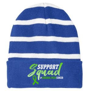 Support Squad Cerebral Palsy Cancer Survivors Ribbon Gift Striped Beanie with Solid Band