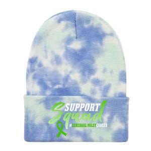 Support Squad Cerebral Palsy Cancer Survivors Ribbon Gift Tie Dye 12in Knit Beanie