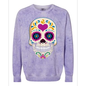 Sugar Skull Calavera Day Of The Dead Dia De Los Muertos Colorblast Crewneck Sweatshirt