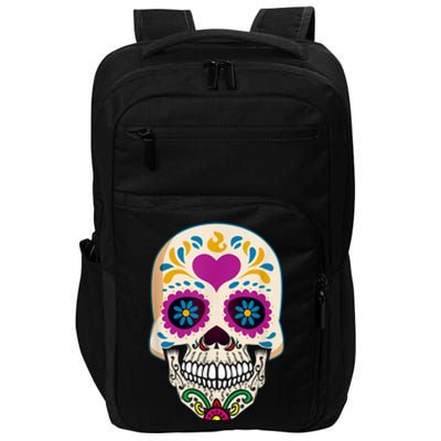 Sugar Skull Calavera Day Of The Dead Dia De Los Muertos Impact Tech Backpack