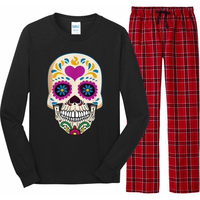 Sugar Skull Calavera Day Of The Dead Dia De Los Muertos Long Sleeve Pajama Set