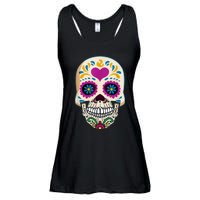 Sugar Skull Calavera Day Of The Dead Dia De Los Muertos Ladies Essential Flowy Tank