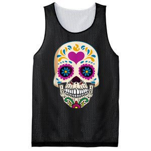 Sugar Skull Calavera Day Of The Dead Dia De Los Muertos Mesh Reversible Basketball Jersey Tank