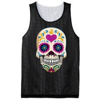 Sugar Skull Calavera Day Of The Dead Dia De Los Muertos Mesh Reversible Basketball Jersey Tank