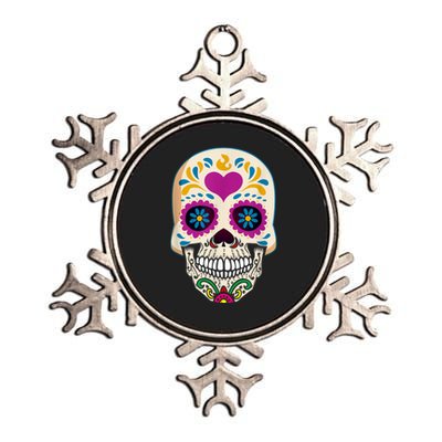 Sugar Skull Calavera Day Of The Dead Dia De Los Muertos Metallic Star Ornament