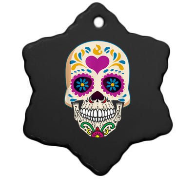 Sugar Skull Calavera Day Of The Dead Dia De Los Muertos Ceramic Star Ornament