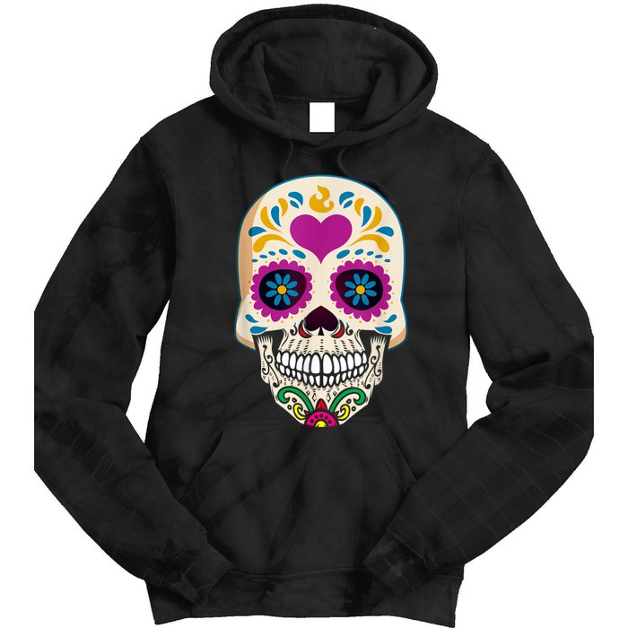 Sugar Skull Calavera Day Of The Dead Dia De Los Muertos Tie Dye Hoodie