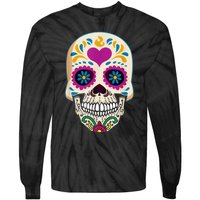 Sugar Skull Calavera Day Of The Dead Dia De Los Muertos Tie-Dye Long Sleeve Shirt