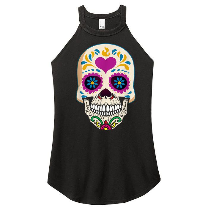 Sugar Skull Calavera Day Of The Dead Dia De Los Muertos Women's Perfect Tri Rocker Tank