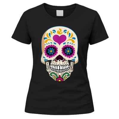 Sugar Skull Calavera Day Of The Dead Dia De Los Muertos Women's T-Shirt