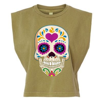 Sugar Skull Calavera Day Of The Dead Dia De Los Muertos Garment-Dyed Women's Muscle Tee