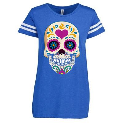 Sugar Skull Calavera Day Of The Dead Dia De Los Muertos Enza Ladies Jersey Football T-Shirt