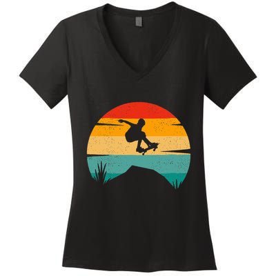 Skateboarding Skateboard Clothing Skateboarder Skateboard Women's V-Neck T-Shirt