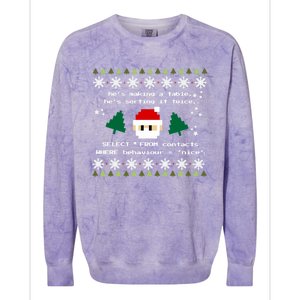 Sql Santa Claus Database Clause Developer Code Db Programmer Gift Colorblast Crewneck Sweatshirt